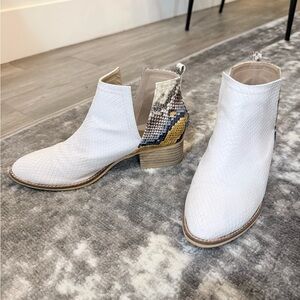 Stylish White and Multicolor Ankle Boots